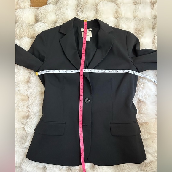 Club Monaco black single breasted blazer 2 buttons Italian tropical wool size 0 - Picture 13 of 16